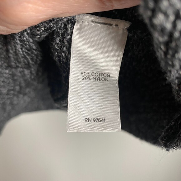 Pure Jill Textured Soft Light Knit Black White Flecks Crew Neck Pullover Size M - Picture 8 of 11